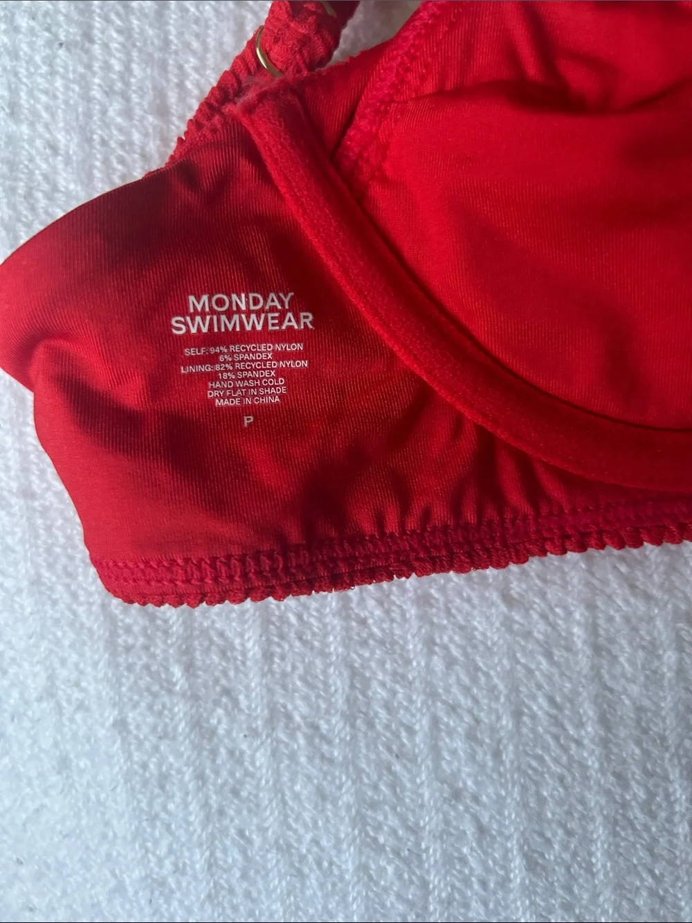 Monday Swimwear Bright Red Bikini Top